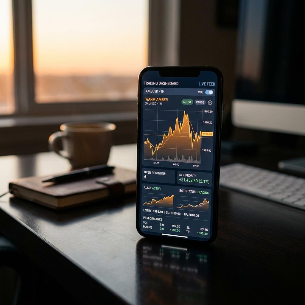 Dashboard di trading Rapedo Phentores su smartphone